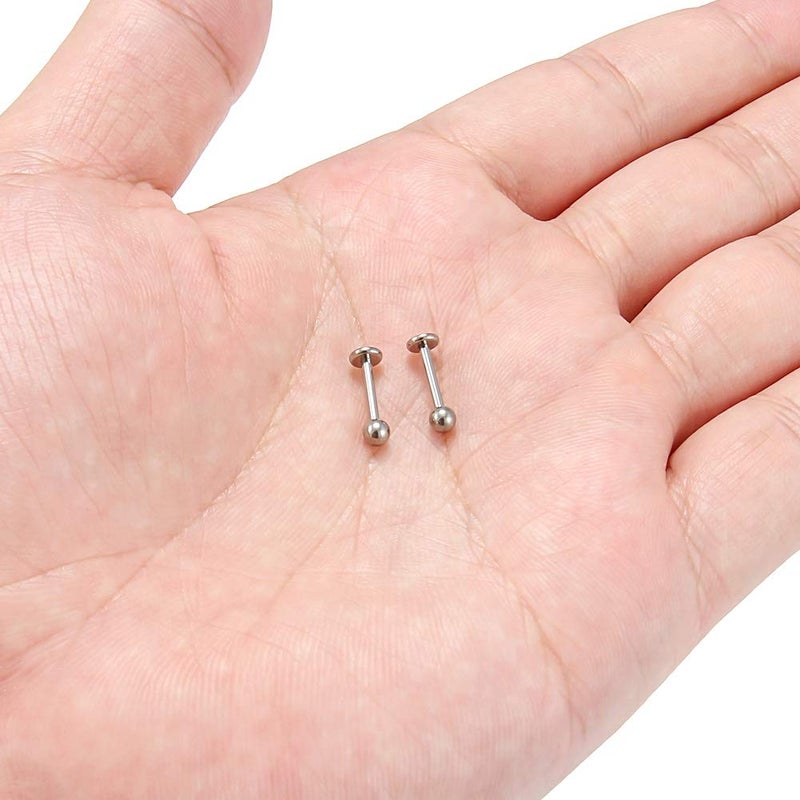 SCERRING 2PCS 16g G23 Titanium Labret Monroe Lip Tragus Cartilage Earring Ring Stud Piercing Jewelry 8mm - Image 4